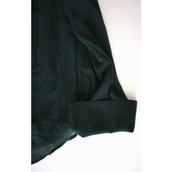 Banana Republic 762767-01-1 Women's Sz M New Hunter Green L/S Tuxedo Shirt - Picture 7 of 12